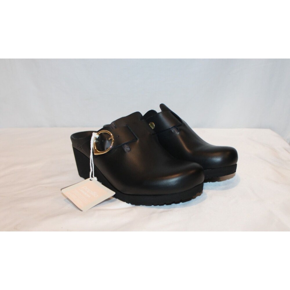 Birkenstock Papillio Women's Fanny Ring Buckle Black Leather Clogs EU 41 NARROW - Picture 4 of 9